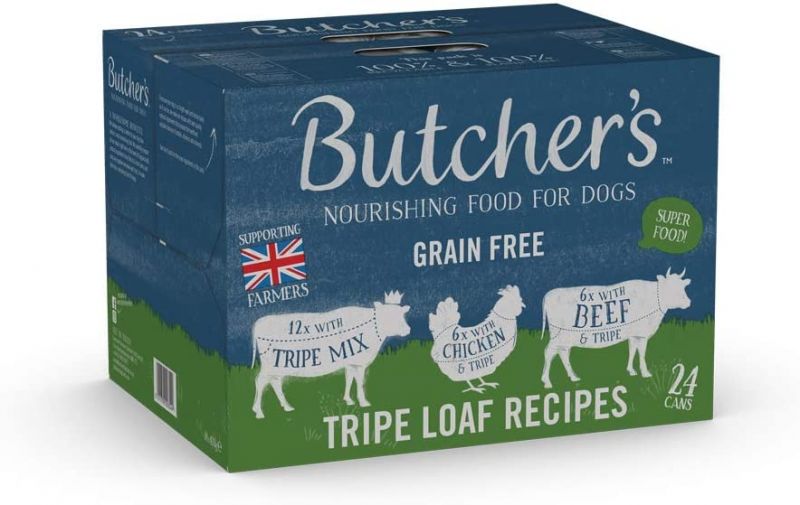 Butcher's Wet Dog Food Cans Grain Free Tripe Loaf Recipes for sale
