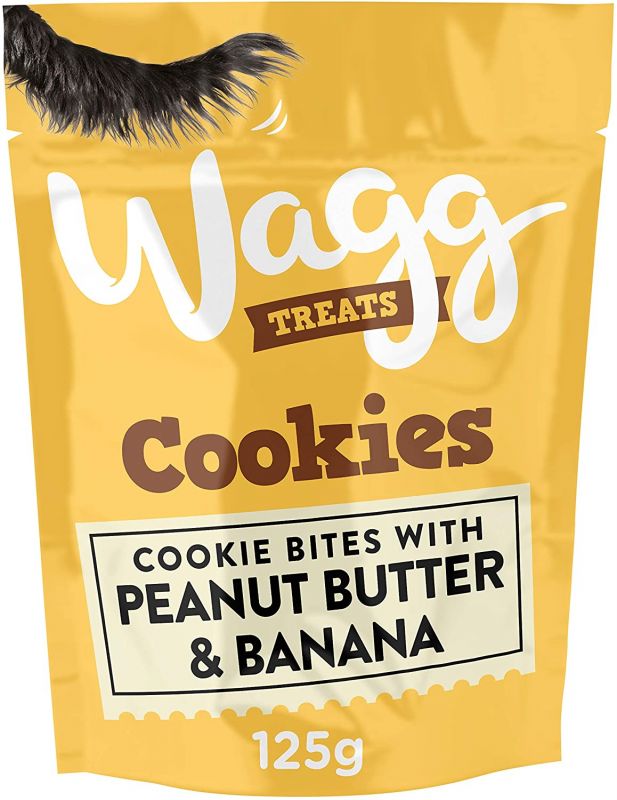 Wagg Peanut Butter and Banana Cookie Dog Treats, 125 g, (Pack of 7) for sale